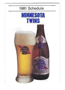 1981 MINNESOTA TWINS PABST BLUE RIBBON POCKET SCHEDULE (NEAR-MINT) - Picture 1 of 3
