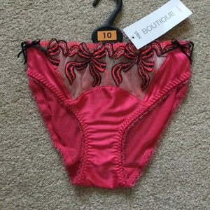 Boutique Mira besticktes Netz Satin Bikini-Höschen Größe 10 von M&S rosa Mix - Bild 1 von 9