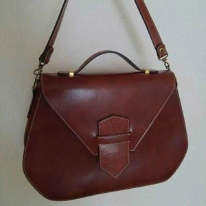 Pourchet Handbag Shoulder Bag Purse in Red Brown Retro Made in France NWOT - Picture 1 of 4