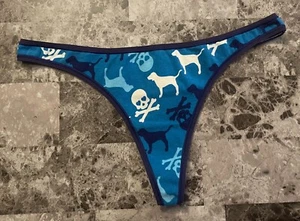 MUTANDINE PERIZOMA NUOVE CON ETICHETTE VICTORIA'S SECRET ROSA MEDIO BLU SCHELETRO TESCHIO VINTAGE RARE - Foto 1 di 4