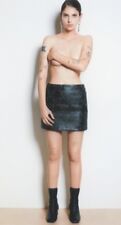 Helmut Lang 2017 Current Season Houndstooth Leather Mini Skirt Black Sz 0