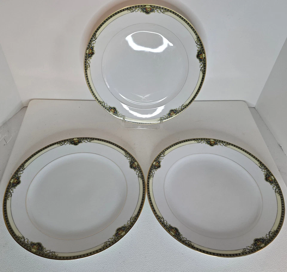 ANTIGUO JUEGO NORITAKE MELSTONE 3 CENA O JUEGO 6 PLATOS DE ALMUERZO ART DECO Foto 1 de 4