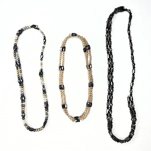 H3 Lote Perlas Magnéticas Cuentas Cristales Vidrio Verde Naranja Vintage Retro - Imagen 1 de 8