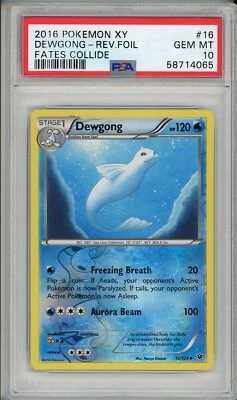 2016 Pokemon XY Fates Collide Dewgong Reverse Foil #16 PSA 10 🔥 Pop 1 🔥 - Image 1 of 2