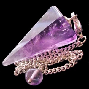 Amethyst Point Crystal Quartz Dowsing Pendulum Dowser Scrying Radiesthesia  UK - Picture 1 of 7