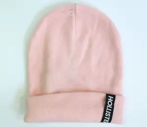 Hollister Women Solid Basic Cuff Beanie Hat One Size Pink - Picture 1 of 2