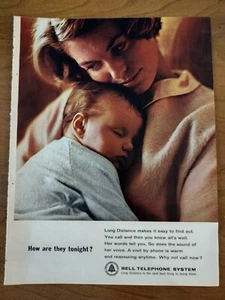 60er Jahre Klingel Telefonanlage Fern Vintage Werbung Mama & Baby 8x11" ganze Seite - Bild 1 von 1