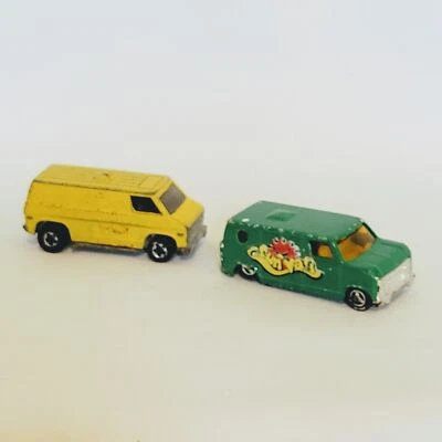 Lote de 2 Super Van Bedford Sun Van & Hot Wheels 1974 amarillo vintage años 80 Foto 1 de 4