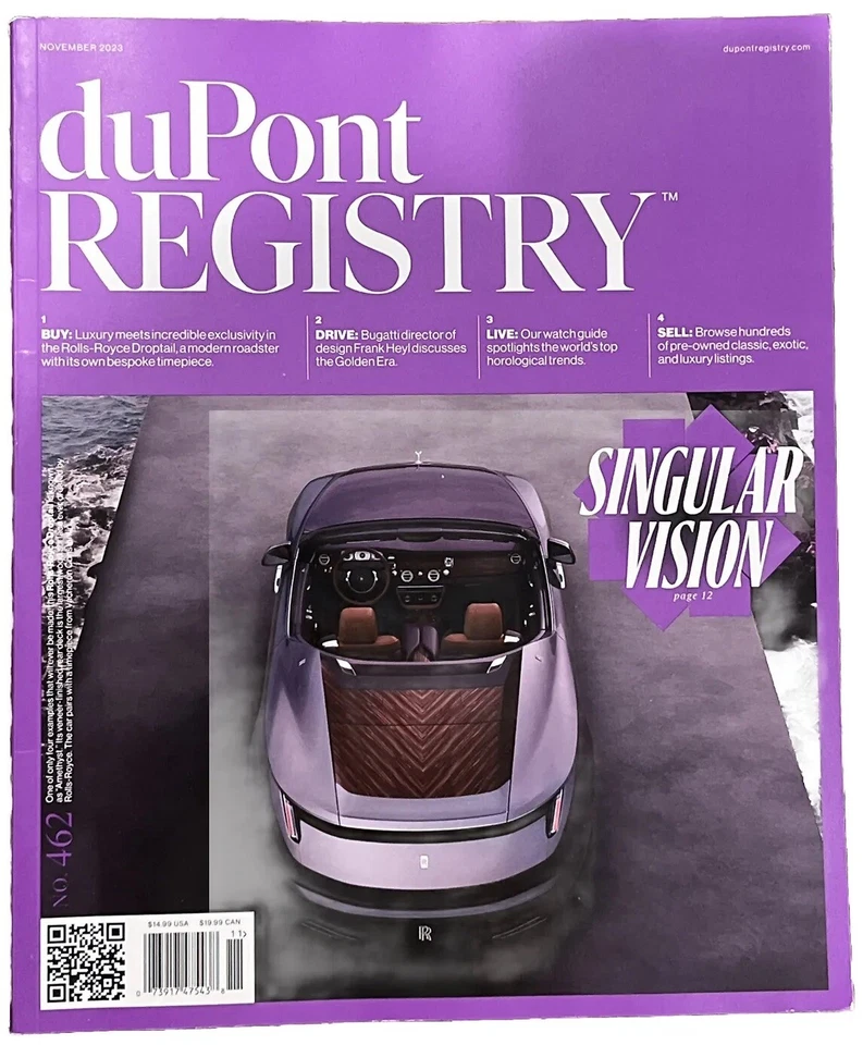 DuPont REGISTRY magazine November 2023 Issue 462 Rolls Royce Singular Vision ￼ - Image 1 of 1