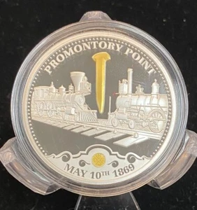 Bradford Exchange Silver Plated Promontory Point Anniversary Token Medal - Picture 1 of 2