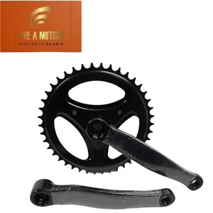 Guarnitura + Braccio Pedivella Bici Olanda - City Bike 42 X 170 Acciaio Nero - Foto 1 di 1