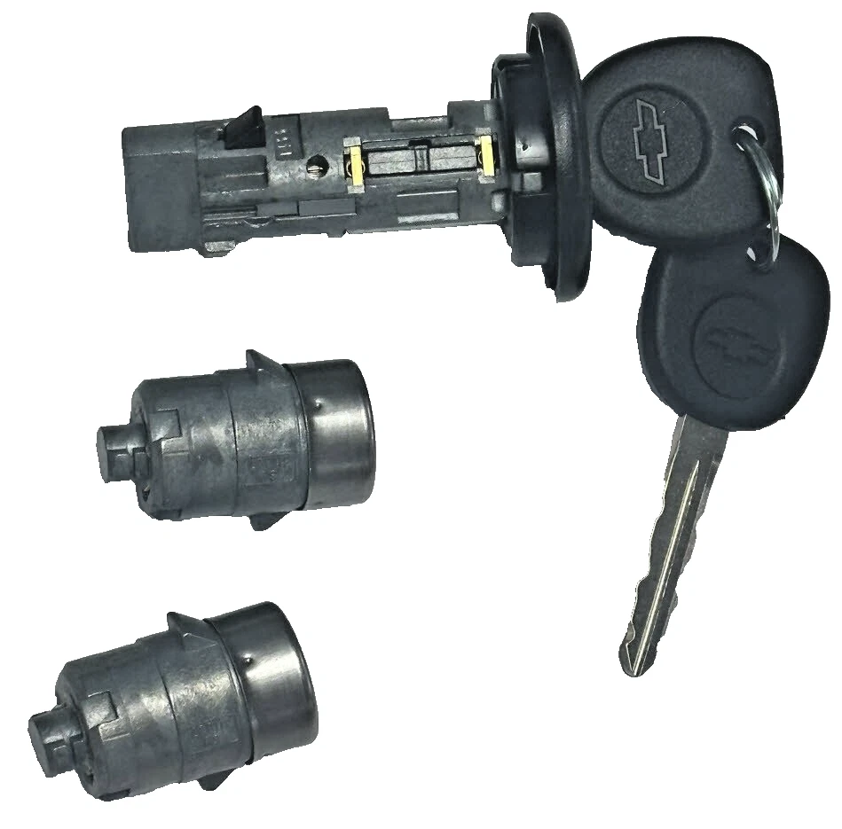 PARA CHEVROLET OEM INTERRUPTOR DE IGNIÇÃO CILINDRO DE BLOQUEIO + 2 CILINDROS DE TRAVA DE PORTA + 2 CHAVES - Imagem 1 de 4