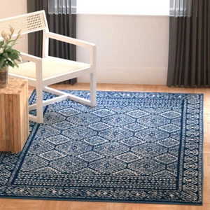 SAFAVIEH Tulum Collection TUL264N Navy / Ivory Rug - Picture 1 of 44