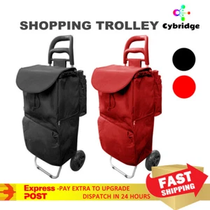 Shopping Trolley Cart Foldable Grocery Basket Market Luggage Bag Wheels Carts AU - Picture 1 of 5