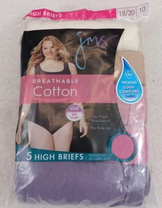 Just My Size Hanes 5 High Briefs Size 10 18/20 New Sealed 100% Cotton 1615C5 - Picture 1 of 4