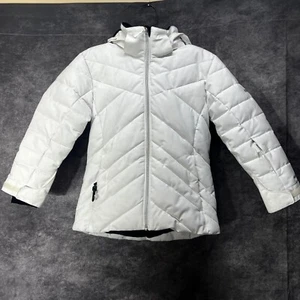 Karbon Andromeda Sigma Puffer Ski Jacket Parka Girls 8 Arctic White Hooded - Picture 1 of 10
