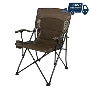 Adult Camping Chair Brown Camo Portable Folding Outdoor Fishing Lawn Chair NEW - Picture 1 of 6