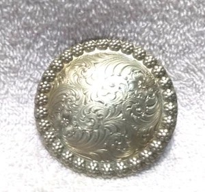 Montana Silversmiths Silver Round Flower Filigree Engraved Buckle Women Great - Picture 1 of 9