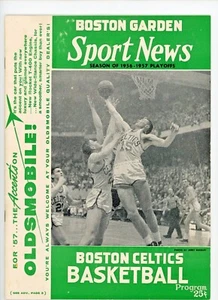 1957 Boston Celtics Playoff-Spielprogramm - Russell/Cousy - 1. Meisterschaft - Bild 1 von 9