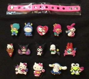 Neu 14 Stck. Sanrio Hello Kitty & Friends Charms für Kroko Schuhe enthält Armband - Bild 1 von 5