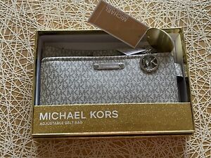 LUXURY GIFT FOR WOMEN Michael Kors Silver Belt Bag in A Luxury Box ( L/XL )NEW