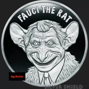 1oz 2024 Fauci The Rat Proof With COA + Box Silver Shield VAX Attack Clot Shot - Imagen 1 de 23