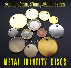 ENGRAVED Dog Pet id Tags & Puppy DISCS - HARD WEARING Metal CAT Kitten TAG s/m/l - Picture 1 of 13