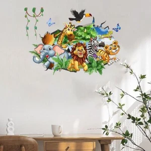 2 sheets/set Cartoon Animal Wall Stickers Self-adhesive Wallpaper Window - Picture 1 of 12