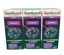 3x Of Sambucol Original Black Elderberry Goodness. 120ml Each. 3 Pack's 