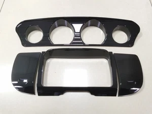 Gloss Black Stereo Trim Gauge Panel Accent Cover Fit For Harley Street Tri Glide - Picture 1 of 6