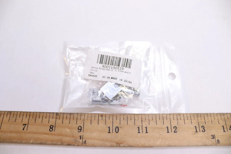 (3-Pk) PannySewCraft Narrow Rolled Hem Foot 3mm, 4mm, 6mm - Image 1 of 1