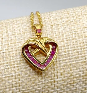 The Danbury Mint Necklace Yellow 14K Gold Plated Dozen Rubies - Picture 1 of 5