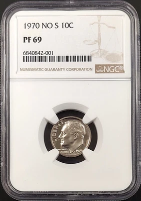 1970 NO S Proof Roosevelt Dime certified PF 69 by NGC! - Image 1 of 4