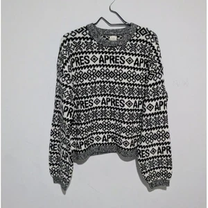 "APRES" Black & White Chunky Knit Sweater Size L - Picture 1 of 7