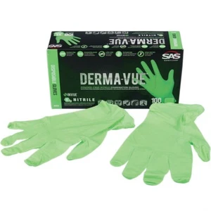 Guantes de trabajo de nitrilo desechables SAS® DERMA-VUE™, grandes #8061-110 - Imagen 1 de 1