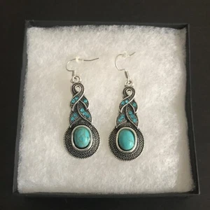 Dangling Hoop 1,75" lang türkis blau - Bild 1 von 1