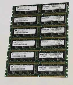 Crucial Desktop Memory 3GB 6x512MB PC3200U-30331-Z DDR 400 CL3 - Picture 1 of 3
