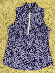 Amy Sport Damen Golfshirt Gepard Lila Print Gr. XS Neu ohne Etikett - Bild 1 von 4