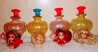 4 bouteilles et bouteilles 1967 Liddle Kiddle de Cologne, 2 boutons de rose, fleur de pomme, chèvrefeuille