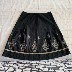 Falda Bordada Ann Taylor Negra y Gris Línea A Talla 14 - Imagen 1 de 8