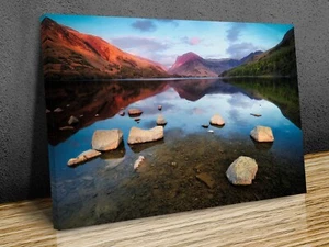 Impresión en lienzo montada Lake District Lake Reflections lista para colgar - Imagen 1 de 10