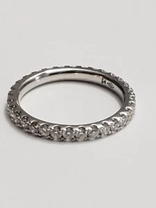 14K White Gold Eternity Ring With Diamonds - Picture 1 of 7