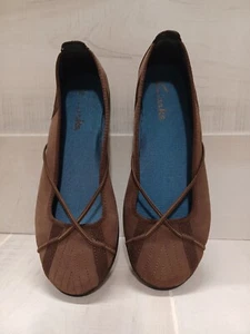 Scarpe ballerine Clarks donna taglia 8 marroni incrociate elastiche sportive guida - Foto 1 di 8