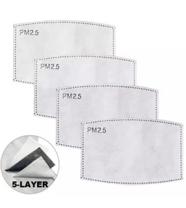 100 Piezas Niños/Adultos PM2.5 Carbón Activado 5 Capas Mascarilla Facial Filtros de Repuesto EE. UU. - Imagen 1 de 13
