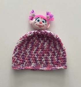 Crochet Toddler Winter Hat Fits 1-3 Years Sesame Street Abby Cadabby Handmade - Picture 1 of 4