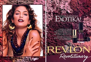 1994 Revlon Cindy Crawford makeup Exotika 2-page MAGAZINE AD - Picture 1 of 1