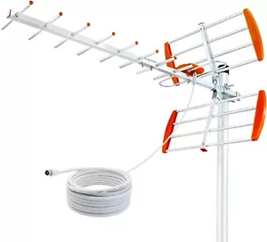 DTB TECH Outdoor TV Aerial with Strong Signal UK- 120 Miles Range, 4K/1080P - Picture 1 of 8
