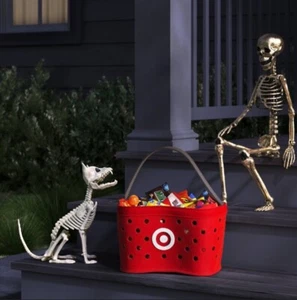 Target Basket Halloween Trick Or Treat Tote Red Felt Bag - Picture 1 of 3