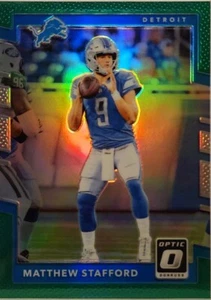 Donruss Optic Matthew Stafford Detroit Lions 2017 1/5 refractor Prizm verde - Imagen 1 de 2