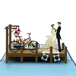 Pop Up Greeting Wedding Card Coupe Wedding Engagement Ceremony Invitation Card R - Picture 1 of 10